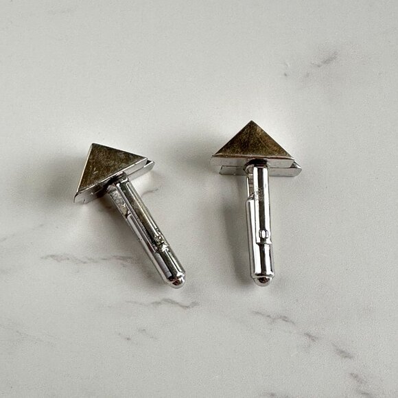 1950s Hickok Cuff Links, Gold & Silver Triangular Cuff Links - Picture 4 of 5